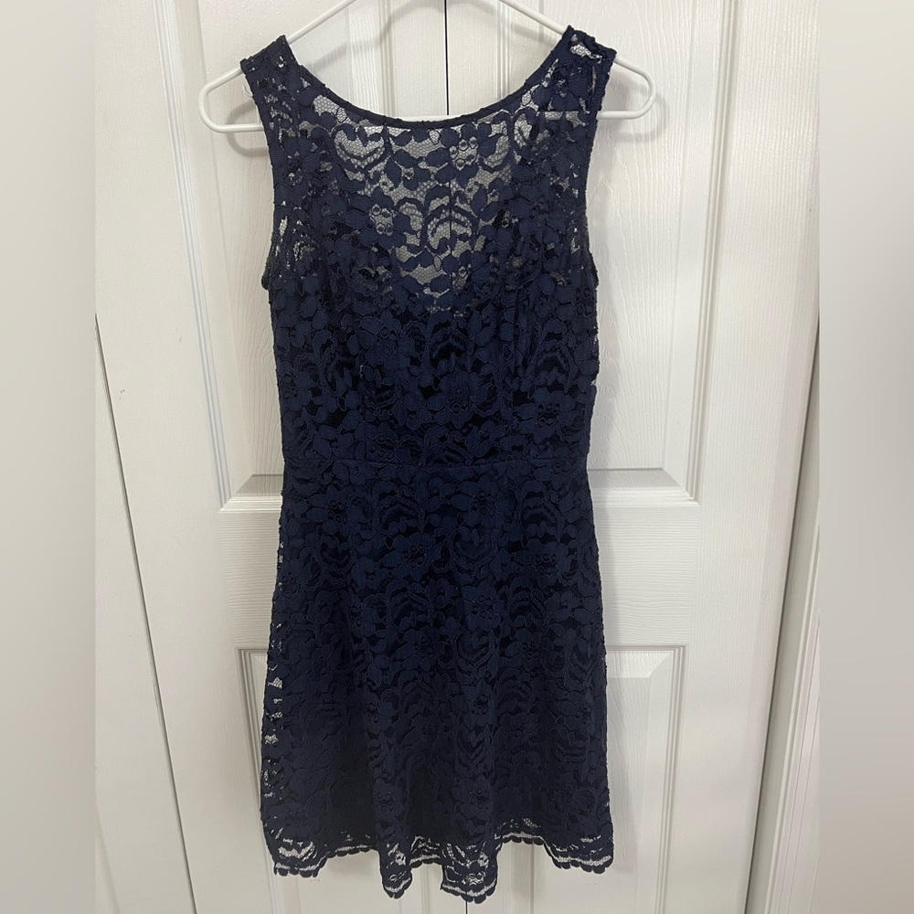 Navy David’s Bridal Dress